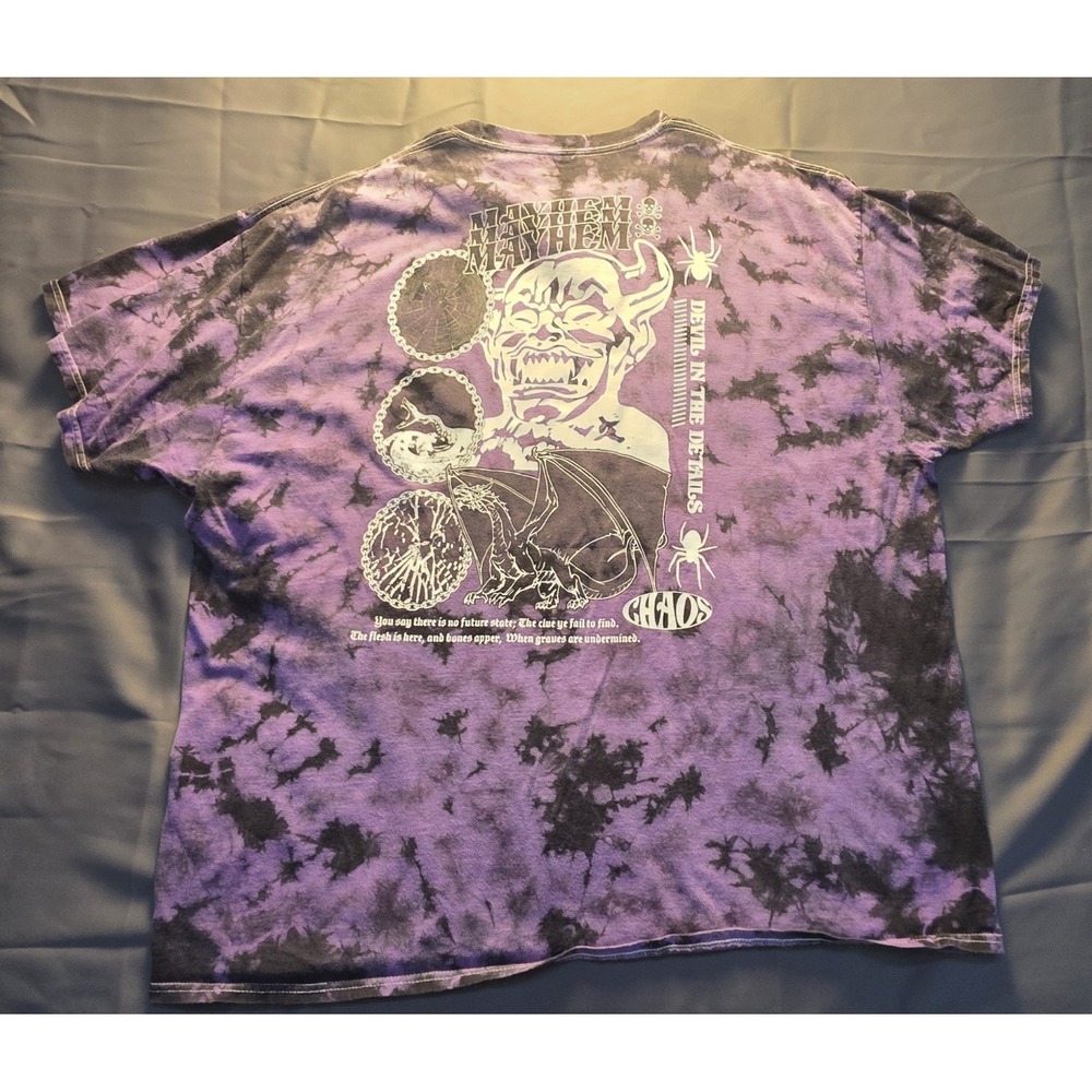 Vitriol T Shirt Mens 3XL Purple Acid Wash Chaos Mayhem Graphic Gothic Skater - Picture 3 of 8